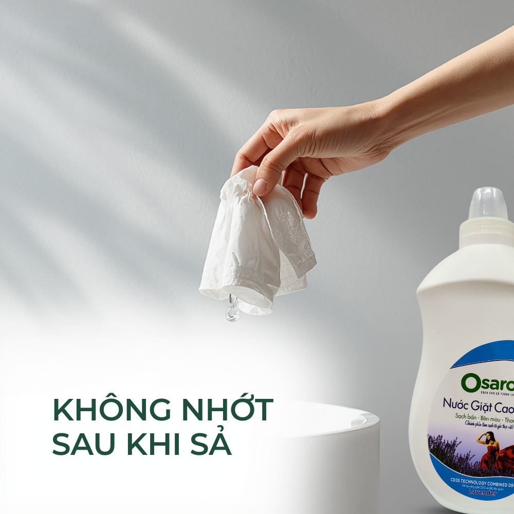 OSARO Nước Giặt Cao Cấp 3,8kg – Giặt Dịu, Giữ Form Vải, Không Tồn Dư Sau Xả, Phù Hợp Đồ Tinh Tế
