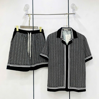 bộ sơ mi đi biển nam chất lụa in họa tiết cao cấp, bộ áo suông cộc tay nam siêu thoáng mát N48