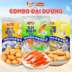 Combo đại dương gồm 3 gói thanh cua, xúc xích cá tuyết và cá viên cá tuyết