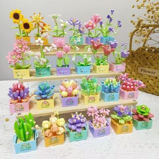 Phiên bản hộp quà đặc biệt mô hình lắp ghép Flower mini 12 mẫu khác nhau HT Toys