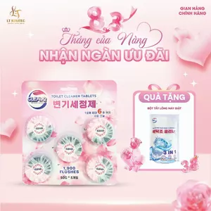 Viên thả bồn cầu CLEAVO khử mùi tẩy sạch bồn cầu thế hệ mới, diệt vi khuẩn toilet, tẩy sạch mảng bám 50gX5 viên
