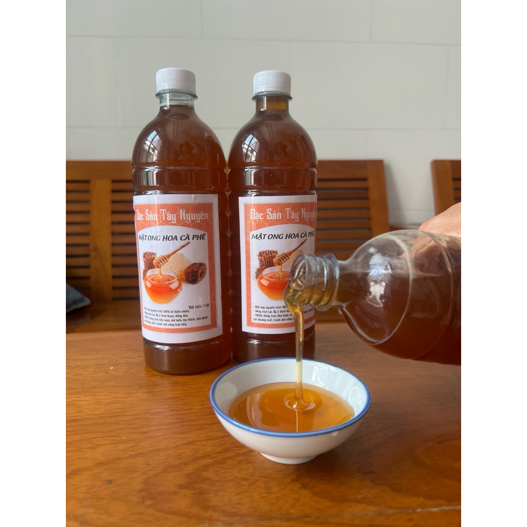 Mật ong nguyên chất (mật hoa cà phê) loại 0,5 lít và 1 lít