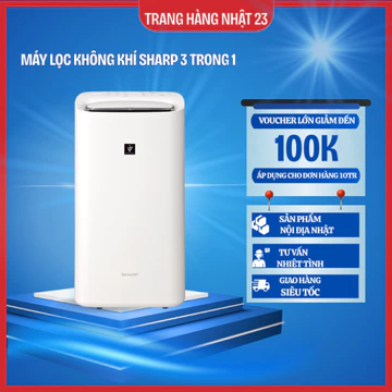 Máy lọc không khí 3 trong 1 Sharp KI-PD50-W lọc khí-bù ẩm-hút ẩm -nội địa nhật (MỚI 100%) 2025