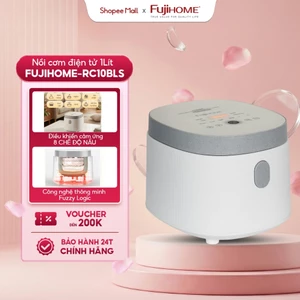 Nồi cơm điện tử 1 Lít cảm ứng 8 chế độ nấu Fujihome RC10BLS lòng nồi Inox tách đường, nồi cơm điện gia đình 2–4 người