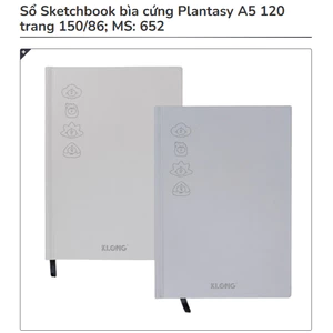 KLONG - Sổ Viết / Vẽ Giấy Trơn 150gsm Đa Năng - Sketchbook Bìa Cứng Plantasy A5 120 Trang 150/86; MS: 652 ♥