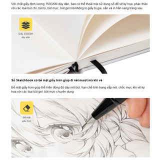 KLONG - Sổ Viết / Vẽ Giấy Trơn 150gsm Đa Năng - Sketchbook Bìa Cứng Plantasy A5 120 Trang 150/86; MS: 652 ♥