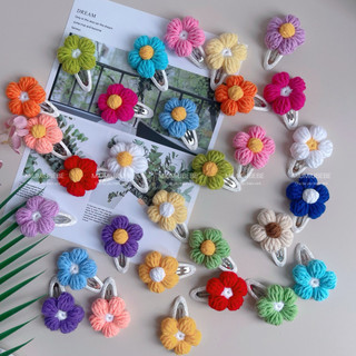 [Loại Đẹp] Kẹp Hoa handmade len cotton nhiều màu sắc by MiuMiuBeBe