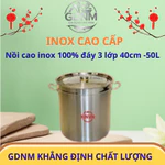Nồi cao Inox cao cấp Luộc gà cao cấp Nấu Bún Phở,Dùng Cho Bếp Gas, Bếp củi , Bếp Từ, kích thước 40x40 - 50L — ảnh 1