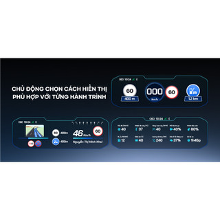 HUD Vietmap H50 - màn hình HUD thông minh,hiển thj tốc độ giới hạn,cảnh báo giao thông, tích hợp GPS