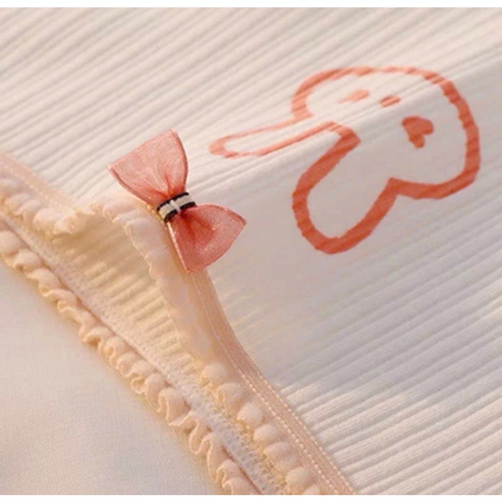 Quần lót cotton hoạ tiết thỏ cam dễ thương cotton co giãn tốt