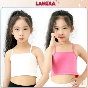 Áo lót bé gái cotton thoáng khí kiểu basic 2 dây mảnh mặc đi học đi chơi thoải mái LANIXA B032 -CB