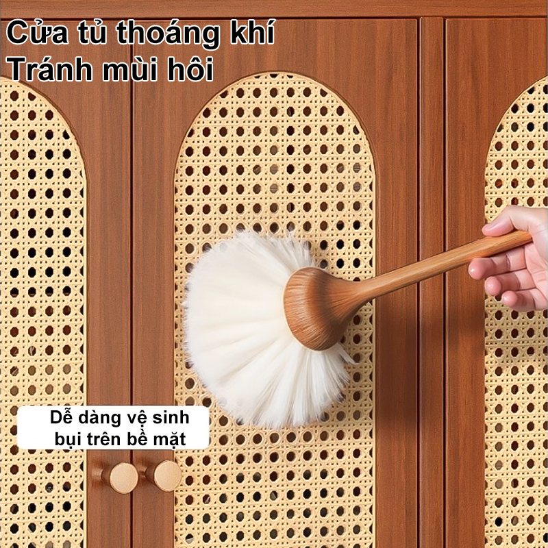 Tủ Giày Tre Mây 4 Cánh Đan Tinh Xảo Vừa Chứa Giày Vừa Trang Trí Phong Cách Tự Nhiên