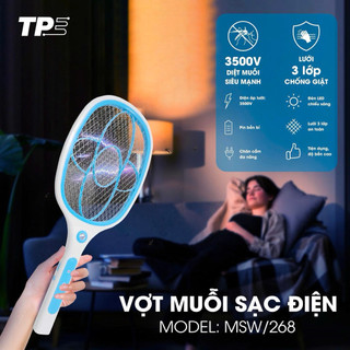 Vợt Muỗi TPE MSW 268-3500V 2in1 – Tích Hợp Đèn LED chiếu sáng, có sạc rời | thietbidienelec68