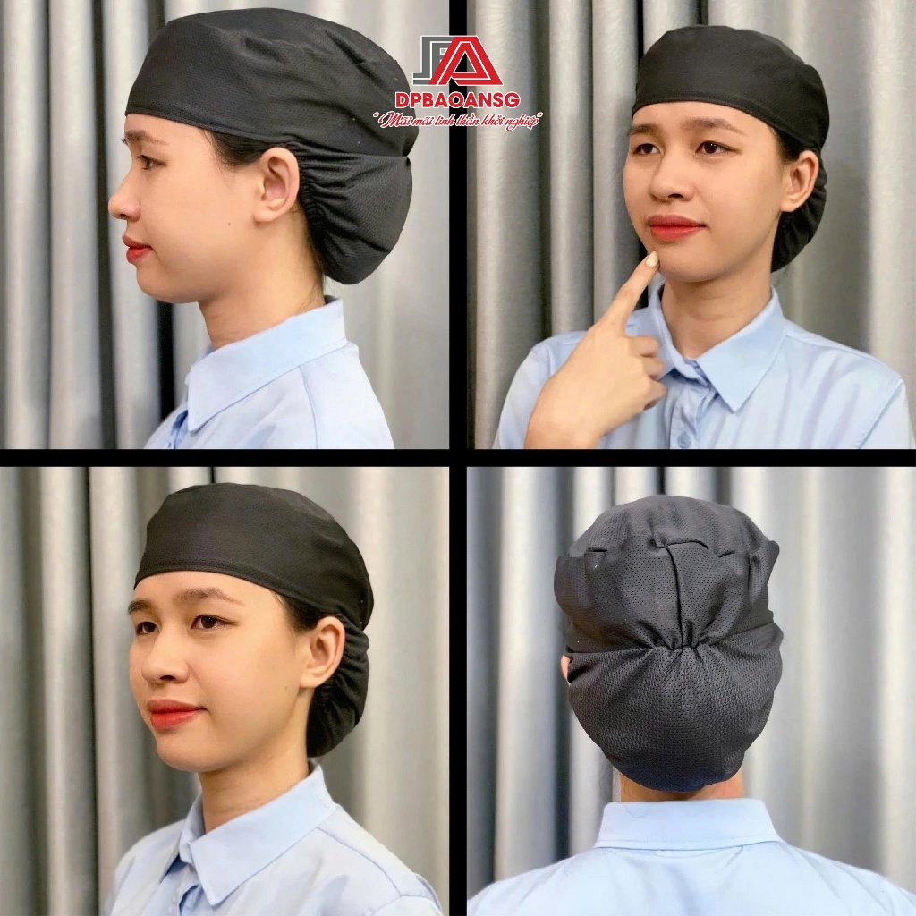 Nón Vải Lưới Bảo Hộ Lao Động Cho Công Nhân - Màu Đen, Có Vành/Không Vành, Ngắn/Dài