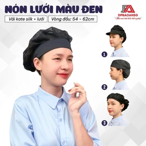 Nón Vải Lưới Bảo Hộ Lao Động Cho Công Nhân - Màu Đen, Có Vành/Không Vành, Ngắn/Dài