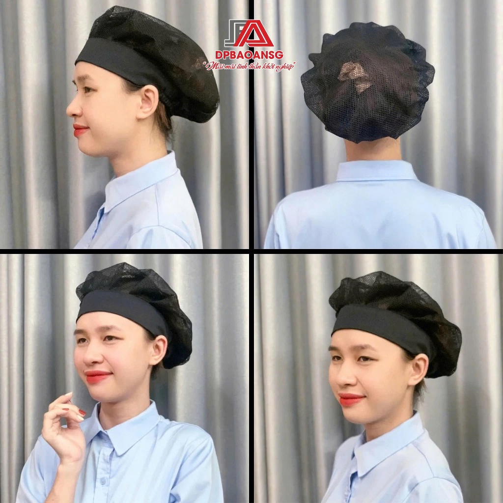 Nón Vải Lưới Bảo Hộ Lao Động Cho Công Nhân - Màu Đen, Có Vành/Không Vành, Ngắn/Dài