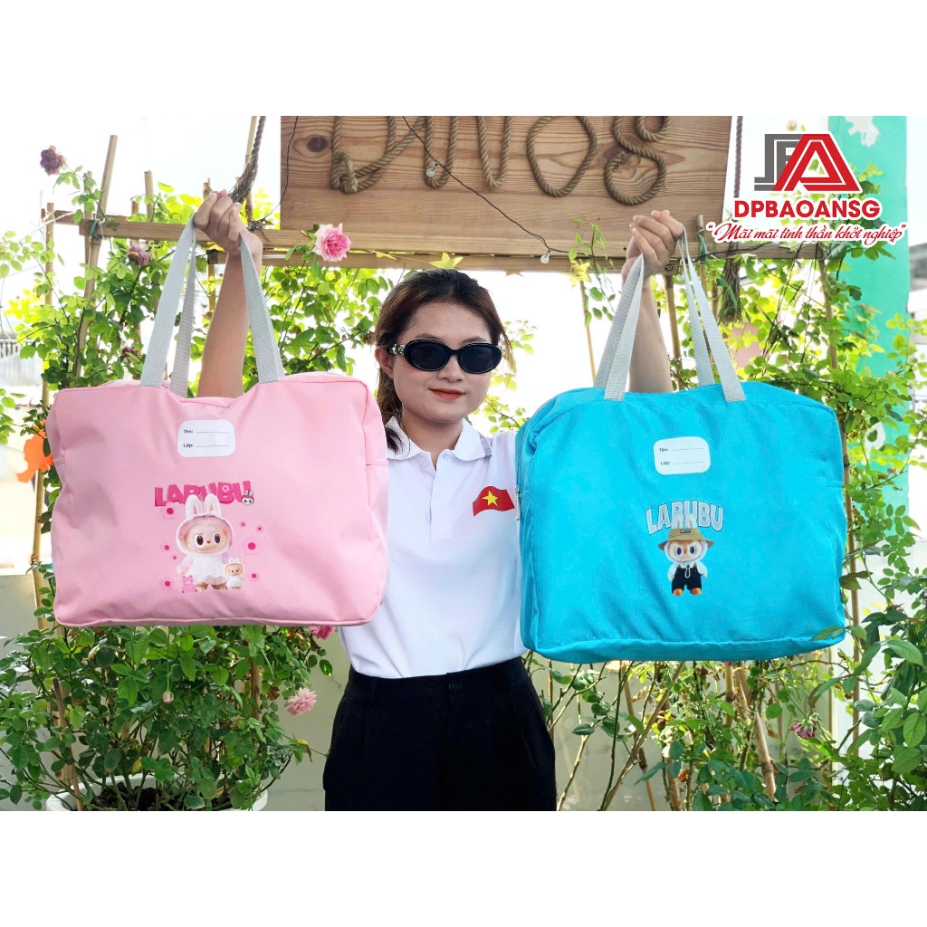 Túi Đựng Quần Áo Du Lịch, Mền Gối Văn Phòng - Vải Bố Chống Thấm Nhẹ, Nhiều Màu, In Hình