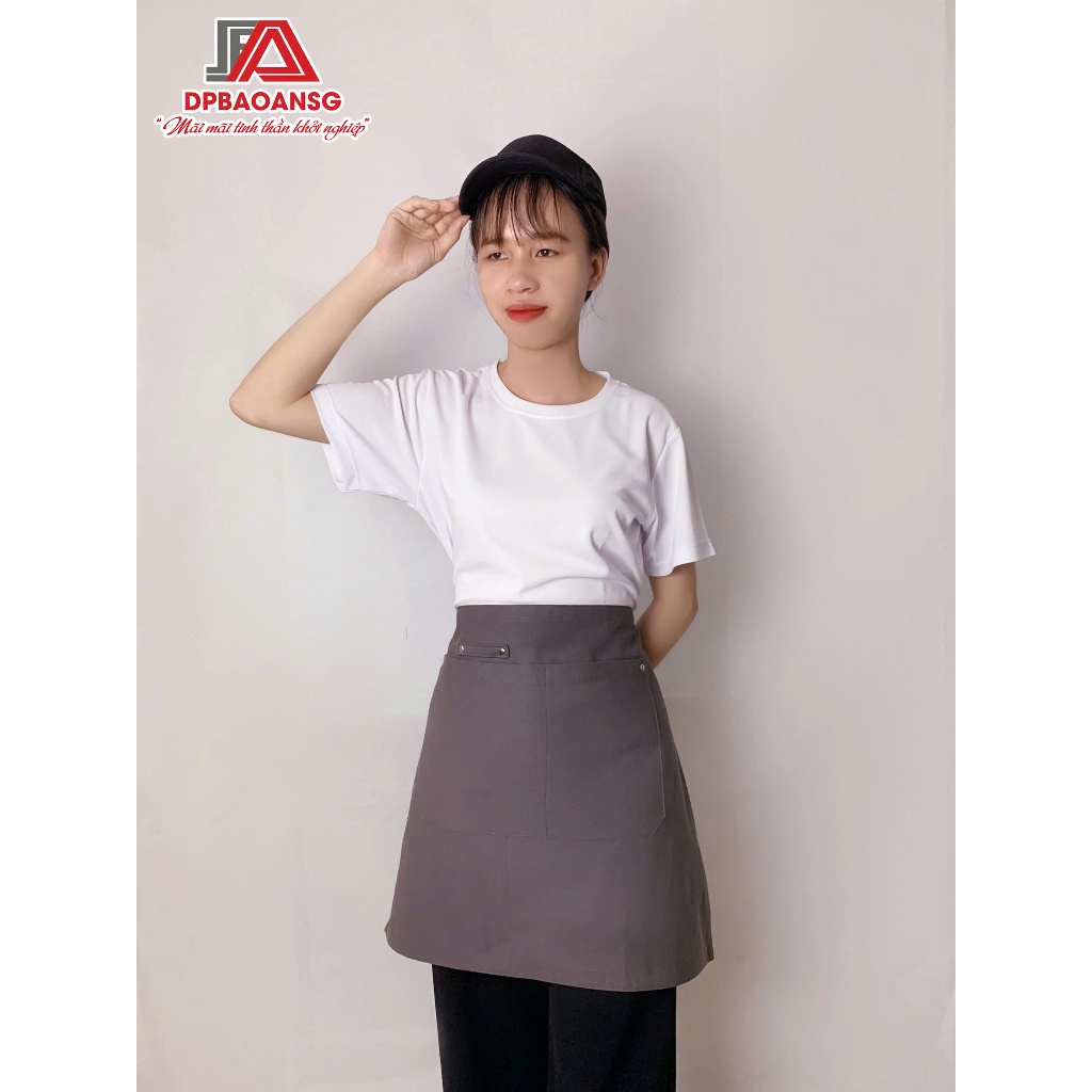 Tạp Dề Ngắn Cột Ngang Hông Vải Kaki  Cotton Cao Cấp Có Túi Tiện Lợi - Nhiều Màu, Dễ Phối Áo Đồng Phục