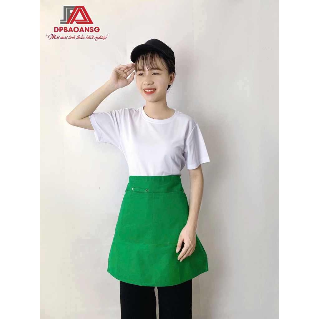 Tạp Dề Ngắn Cột Ngang Hông Vải Kaki  Cotton Cao Cấp Có Túi Tiện Lợi - Nhiều Màu, Dễ Phối Áo Đồng Phục