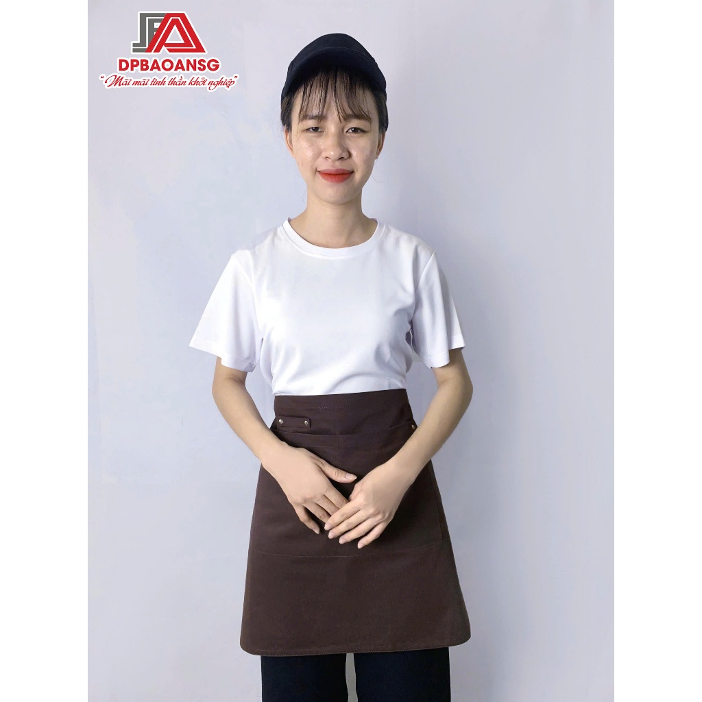 Tạp Dề Ngắn Cột Ngang Hông Vải Kaki  Cotton Cao Cấp Có Túi Tiện Lợi - Nhiều Màu, Dễ Phối Áo Đồng Phục