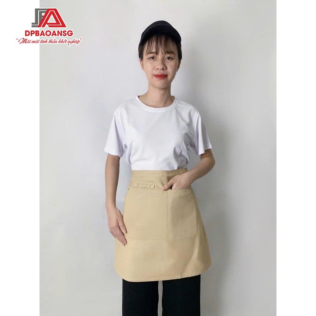 Tạp Dề Ngắn Cột Ngang Hông Vải Kaki  Cotton Cao Cấp Có Túi Tiện Lợi - Nhiều Màu, Dễ Phối Áo Đồng Phục