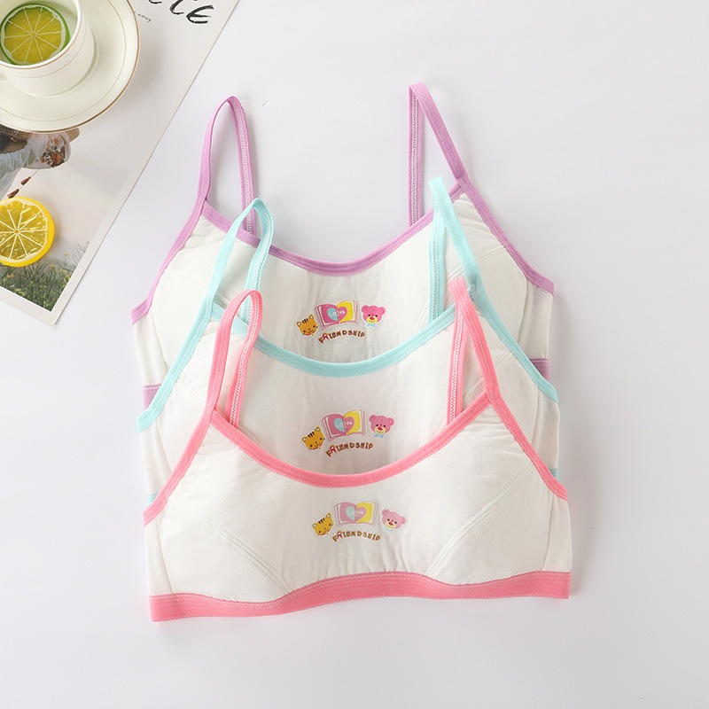 Áo lót học sinh bé gái cotton dày dặn bản lưng khóa nấc cài tiện lợi dê dàng điều chỉnh LANIXA B528