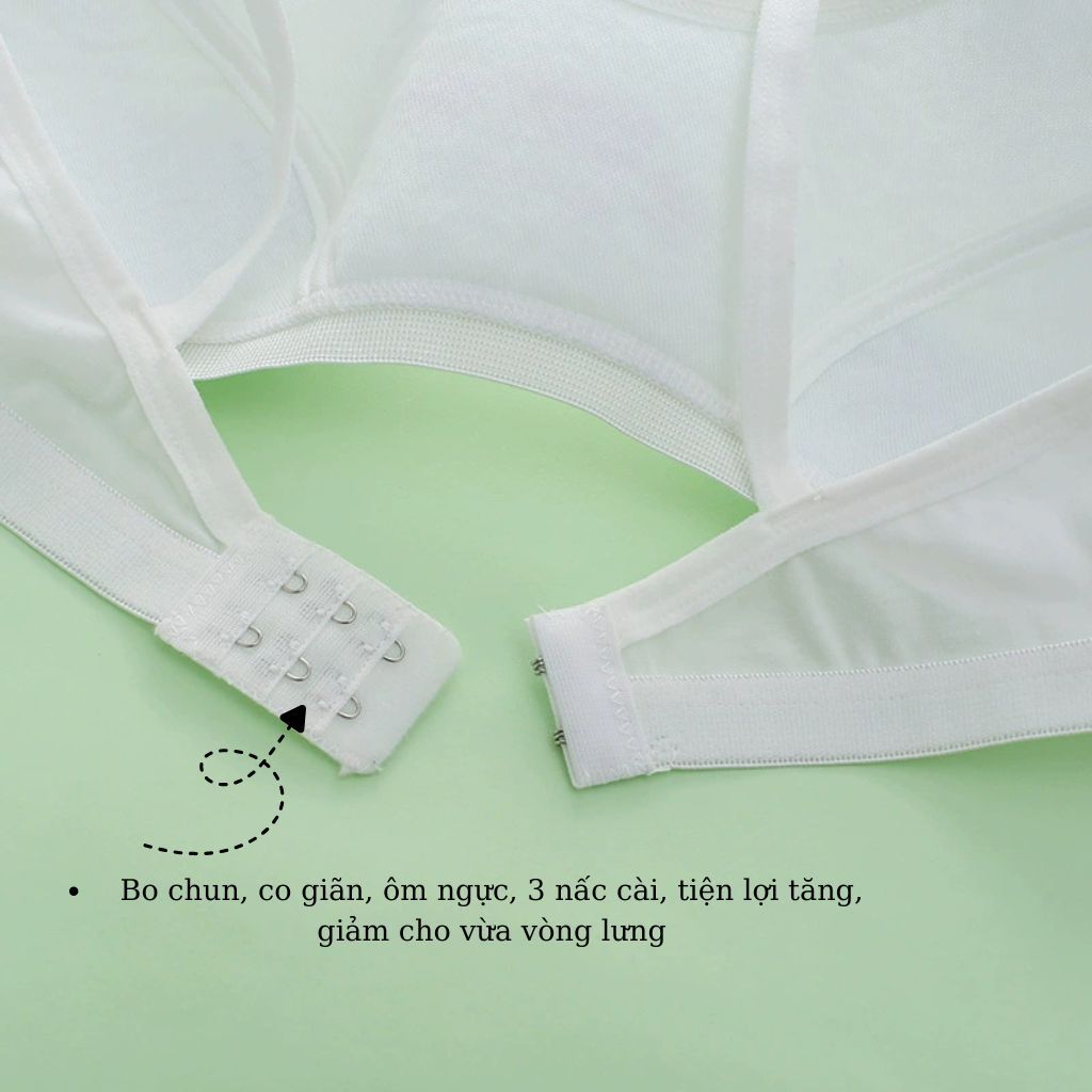Áo lót học sinh bé gái cotton dày dặn bản lưng khóa nấc cài tiện lợi dê dàng điều chỉnh LANIXA B528