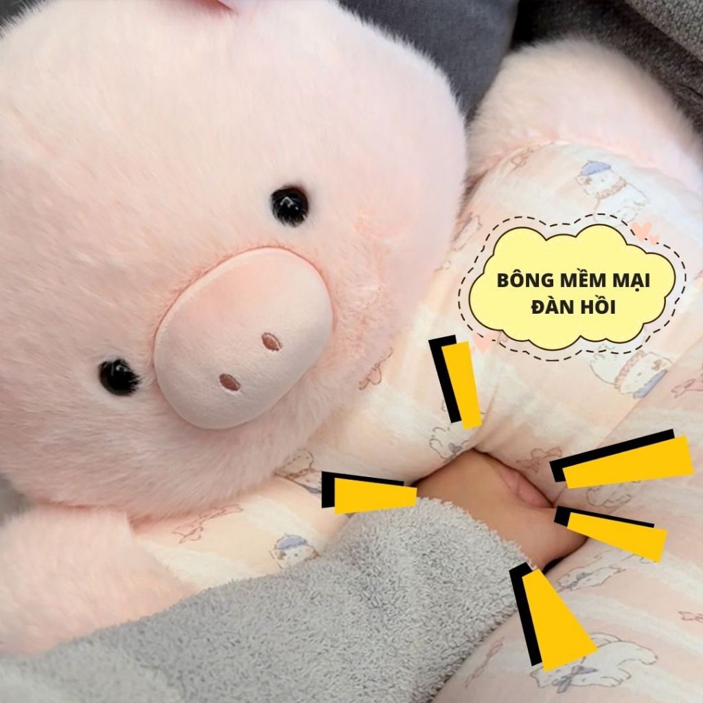Gấu Bông Gối Ôm Hình Thú Heo Và Mèo Mềm Mại Dễ Thương, Gối Tựa Lưng Văn Phòng Đàn Hồi Thoáng Khí, Babisu