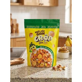 Granola Giòn C Rộp VỊ CHUỐI Mix Trái Cây – Ngũ Cốc Granola Gạo Lứt Ăn Sáng, Snack Ngũ Cốc Giòn
