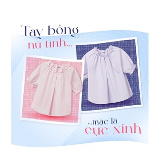 Áo Sơ Mi Nữ JASEY Cổ Nhún Tay Bồng Chất Thô Mềm Dịu Dàng Trẻ Trung 6052