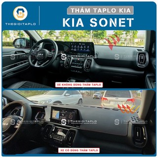 [Kia Sonet 2021-2026] Thảm taplo oto da Nano Blockers UV, 3D Flare, Nhung lông tuyết viền Ziczac chống cong vênh