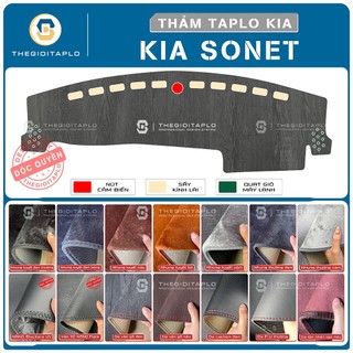 [Kia Sonet 2021-2026] Thảm taplo oto da Nano Blockers UV, 3D Flare, Nhung lông tuyết viền Ziczac chống cong vênh