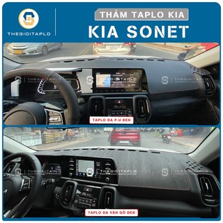 [Kia Sonet 2021-2026] Thảm taplo oto da Nano Blockers UV, 3D Flare, Nhung lông tuyết viền Ziczac chống cong vênh