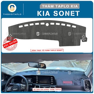 [Kia Sonet 2021-2026] Thảm taplo oto da Nano Blockers UV, 3D Flare, Nhung lông tuyết viền Ziczac chống cong vênh