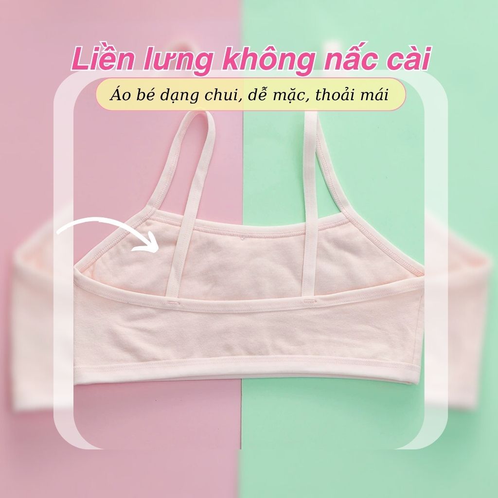 Áo lót bé gái học sinh tuổi dậy thì cotton dày dặn viên ren in thỏ xinh xắn đáng yêu LANIXA B538