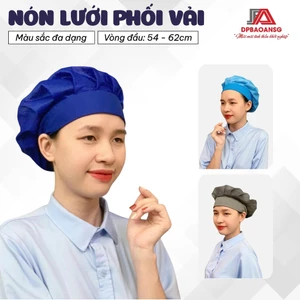 Nón Bếp, Nón Công Nhân Vải Phối Lưới – Nhẹ Thoáng, Giữ Tóc Gọn Gàng, Nhiều Màu