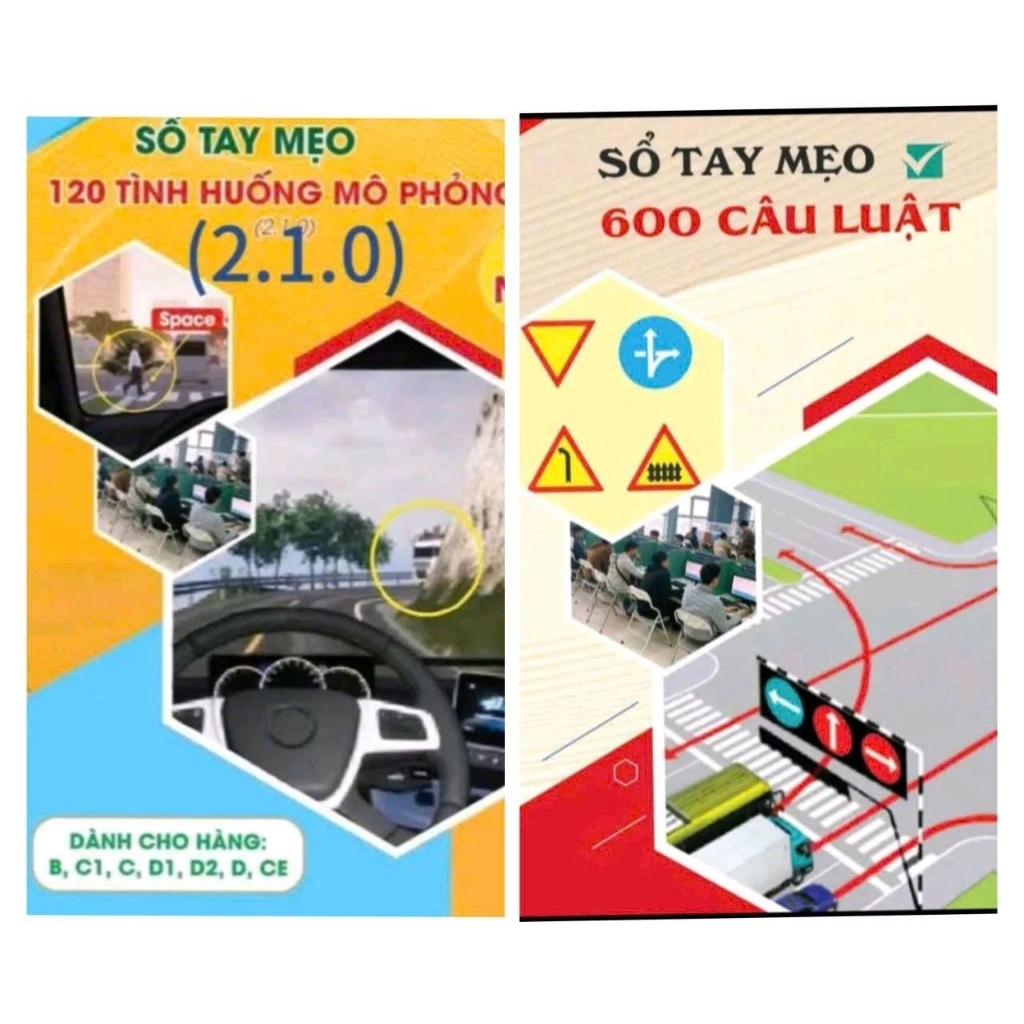 COMBO 2 SỔ TAY MEO 600 CÂU VÀ 120MP ...DÀNH CHO HẠNG B, C1, C, D1, D2, D ,CE ,BE ,DE ..SỔ TAY GIẤY A5 A4