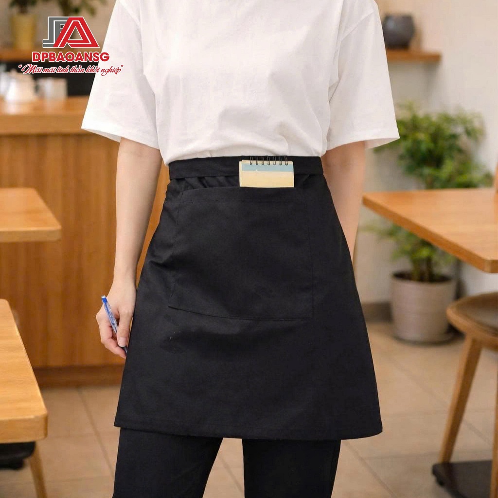 Tạp Dề Quán Vải Kaki Dáng Ngắn - Tạp Dề Nhiều Màu Đồng Phục Cho Nam Nữ Phục Vụ