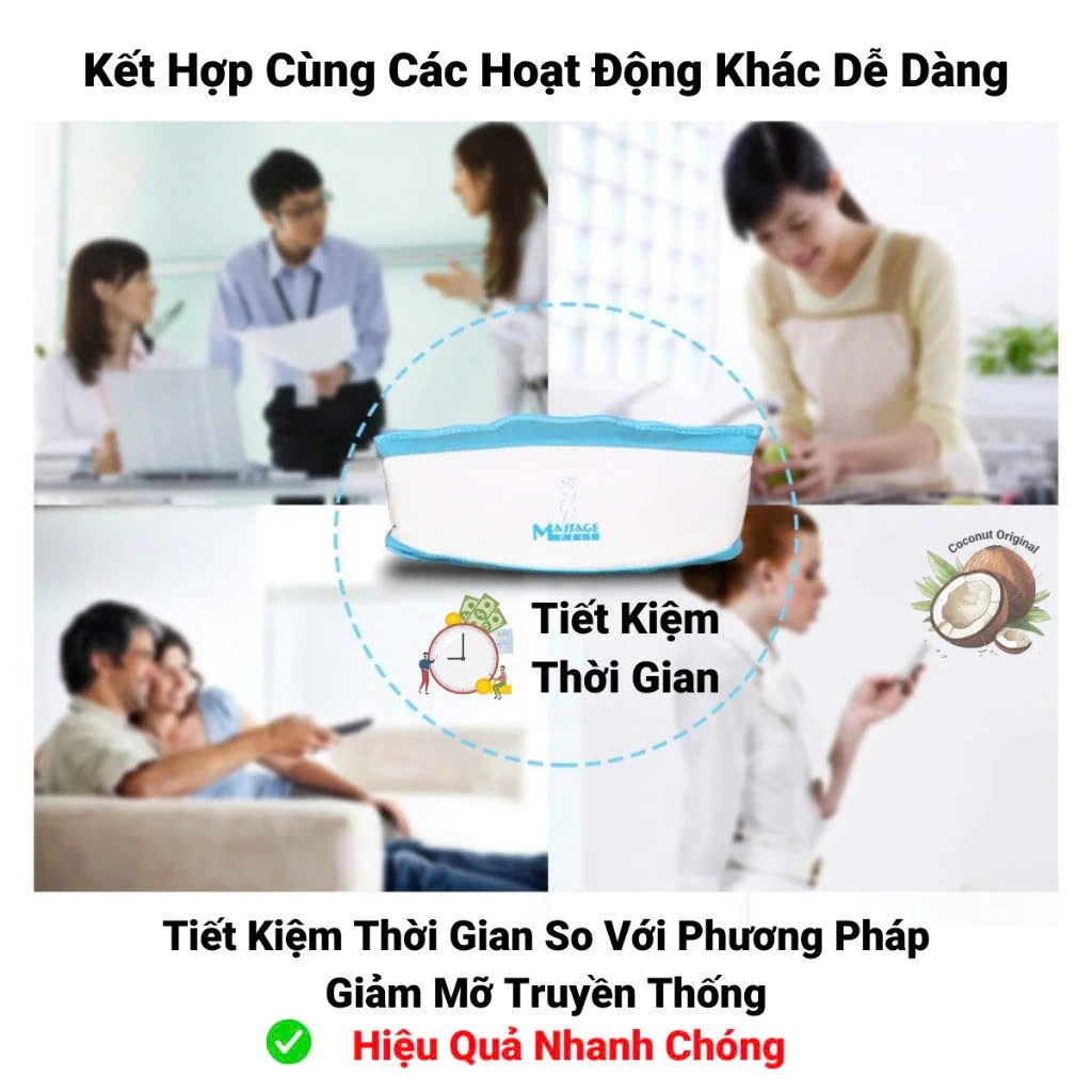 Máy Massage Giảm Mỡ Bụng, Đai Quấn Nóng Hồng Ngoại Giảm Béo Toàn Thân Tại Nhà Văn Phòng có Rung