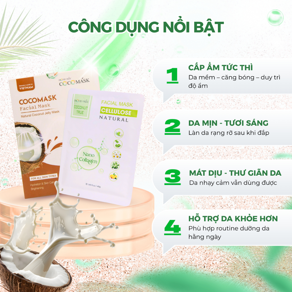 Mặt Nạ Thạch Dừa Sinh Học COCOMASK ORIGINAL Cấp Ẩm, Phục Hồi, Dịu Da ...