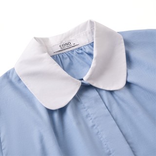 Áo Sơ Mi Nữ JASEY Công Sở Kiểu Cổ Sen Ngắn Tay 100% Cotton Thanh Lịch Thoáng Mát 6056
