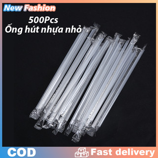 Sỉ 500 Ống Hút Nhựa Trân Châu Đầu Nhọn Trong Suốt DIY Ống hút nhựa nhỏ
