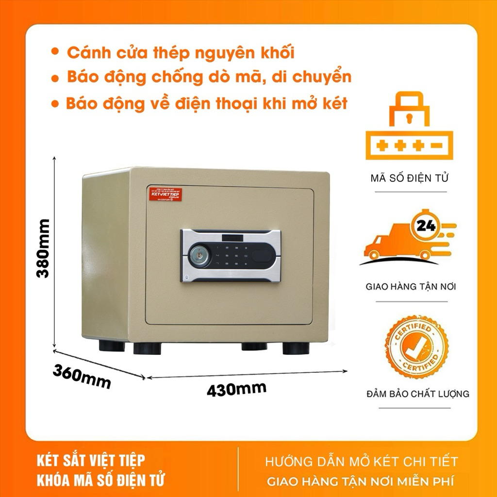 Két sắt Việt Tiệp KVTSC28  Khóa Điện Tử Nặng 40KG Chính Hãng Freeship Toàn Quốc