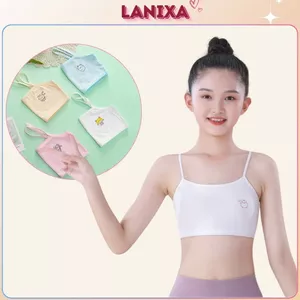 Áo lót lá bé gái tuổi dậy thì cotton thấm hút co giãn tốt cho bé mặc đi học đi chơi LANIXA B402 -CB