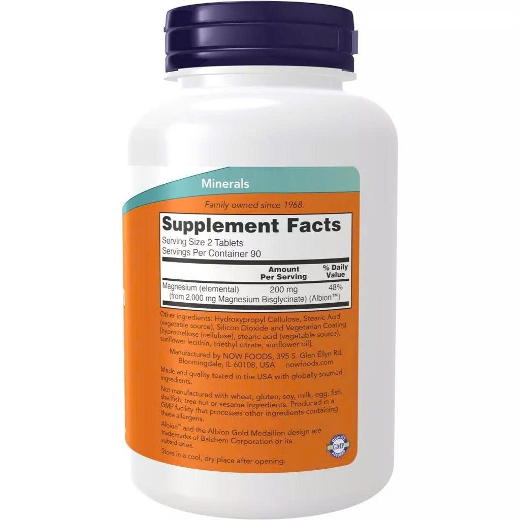 Now Magnesium Glycinate 200 mg (180 viên), Bí Quyết Ngủ Ngon Mỗi Đêm