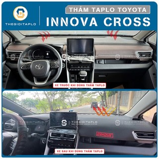 [Toyota innova Cross 2024-2026] Thảm taplo oto da Nano Blockers UV,3D Flare,Nhung lông tuyết viền Ziczac chống cong vênh