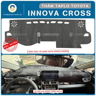 [Toyota innova Cross 2024-2026] Thảm taplo oto da Nano Blockers UV,3D Flare,Nhung lông tuyết viền Ziczac chống cong vênh