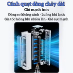 Quạt tháp không cánh thế hệ mới - Sạc USB, xoay ngang, gió mạnh - Treo tường/để bàn - Dùng cho văn phòng, gia đình — ảnh 3