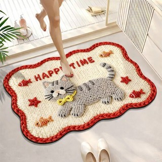 Thảm Lau Chân 3D Hình Thú 60x40cm – Thảm Chùi Chân Lông Cừu Mềm Mại, Thấm Nước, Chống Trượt