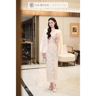 Set Váy Ren Dự Tiệc Sang Chảnh La Rosa Đầm Body Dáng Dài Đính Hoa Rời Kèm Áo Blazer Thanh Lịch S1066